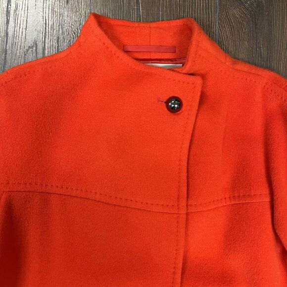 Georges RECH Paris Orange 100% Laine Wool Dress Coat SZ 40 - Picture 3 of 10